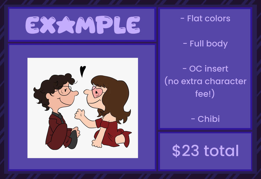full body color, an hour of work: $30